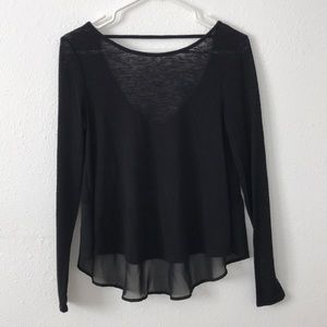 sheer soft black top